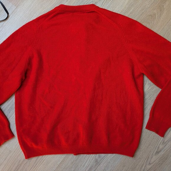 Ballantyne Cashmere Gold Button Long Sleeve Knit Cardigan Red Size 46 Scotland - Picture 5 of 7